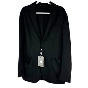 Canali 1934 Black Edition Black Wool Blend Jersey Blazer Men's Size 52R (US 42)